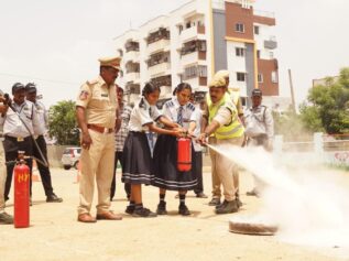 FIRE SAFETY MOCK – DRILL BY TELANGANA STATE FIRE DEPARTMENT 